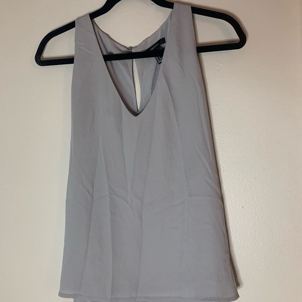 Dusty Blue v neck blouse